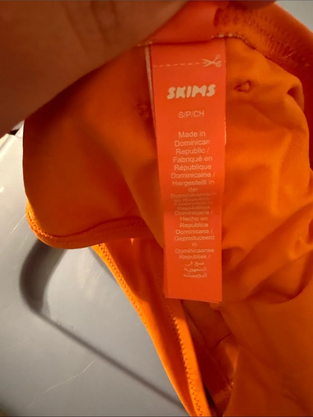 SKIMS SIGNATURE SWIM CHEEKY TANGA BIKINI BOTTOM TANGERINE SIZE SMALL